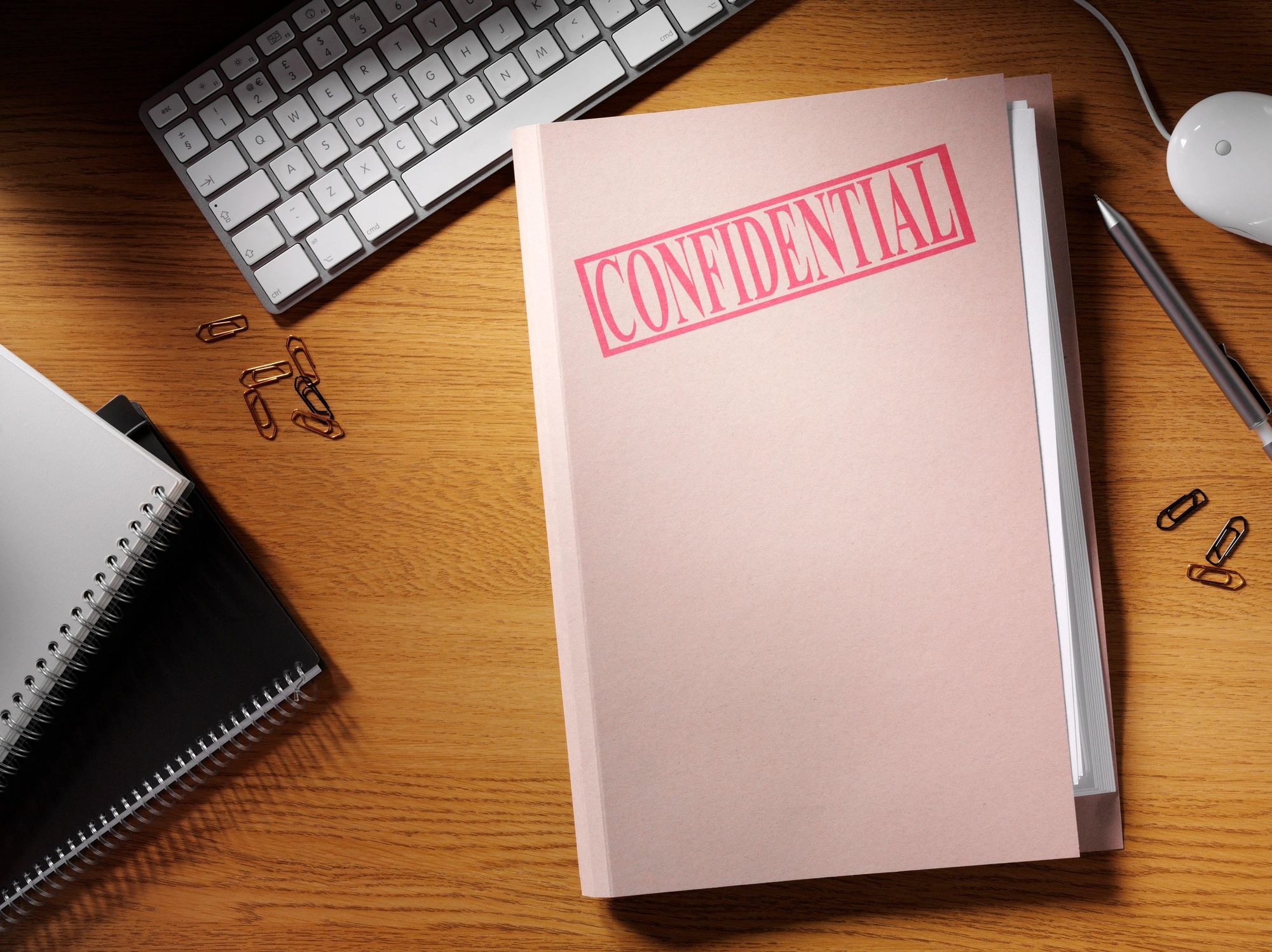 Confidential Folder on a Desk